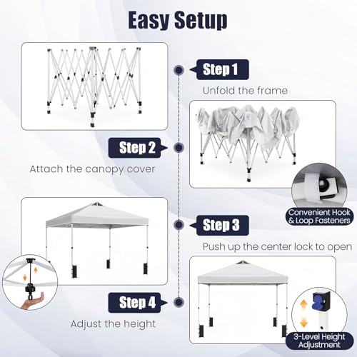 Image of Tangkula 10 x10 Ft Pop Up Canopy with Center Lock