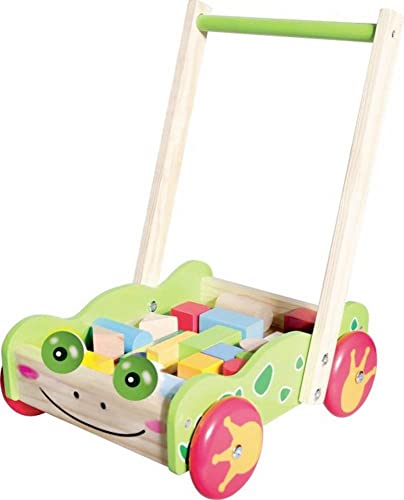 Chariots en bois SpielMaus avec blocs de construction pour un cadeau d'anniversaire