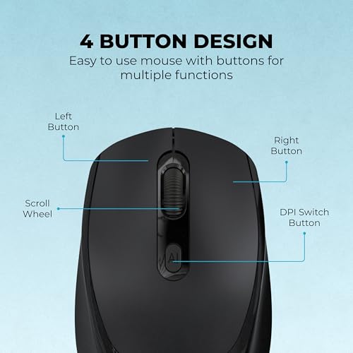 Image of Geonix Nimbus 03 Optical Wireless Mouse, Range 10m, 4 Buttons; 2.4GHz Nano Receiver, 3 DPI Modes, 2*AA Cell, Optical Orientation, Plug & Play