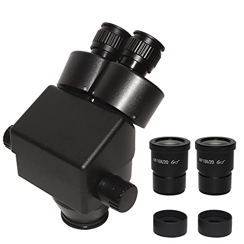 Microscope 3.5X-90X 7X-45X Binocular Stereo Microscope 0.5X 2.0X Auxiliary Lens + Zoom Stereo Microscope Head for Phone SMT PCB Repair(7X-90X)