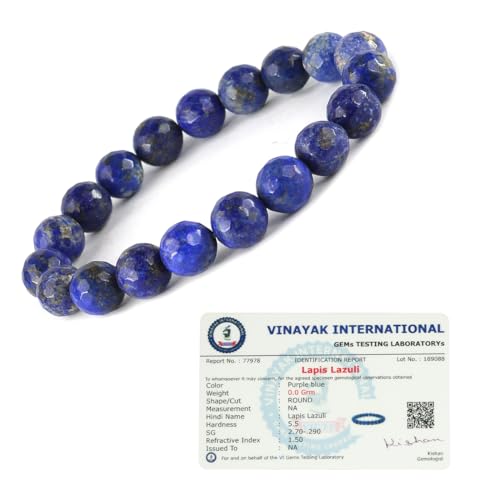 Image of Certified Natural Crystal Stone Diamond Cut /Faceted 10 mm Beads Bracelet for Men & Women | Reiki Charged Gemstone Jewellery | Multiple Stone Variants Available