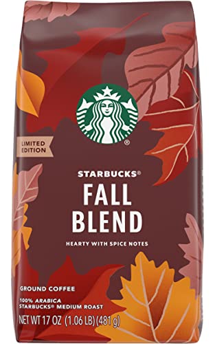 Image of Starbucks Limited Edition Ground Coffee, Fall Blend, Medium Roast 100% Arabica Coffee with Flavor Lock Packaging, 17 Ounce Bag (Pack of 4) 68