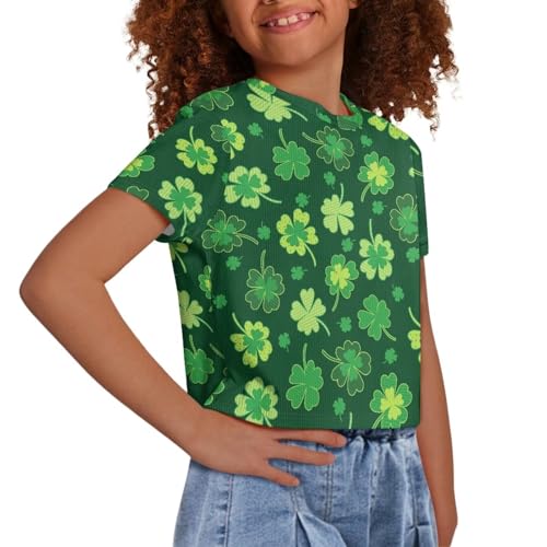 Image of Kids Crop Top Short Sleeve T-Shirts for Girls Size 5-14
