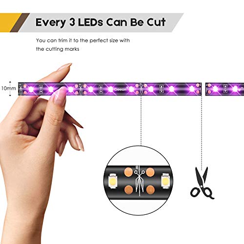 Geeon 4-Pack Pink-Purple Car LED Strip Lights 12''/cm 12V for Automotive Trucks Motorcycle Boats Interior Lighting Waterproof UL Listed