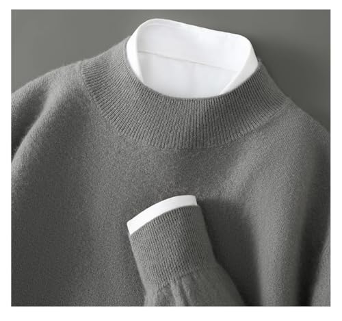 Men's and Winter Long-Sleeved Wool Cashmere Sweater One-Layer Half-Turtleneck Knitted Casual Pullover Loose Jumper2