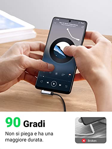 UGREEN Cavo Aux 90 Gradi Piatto, Cavo Jack 3,5mm