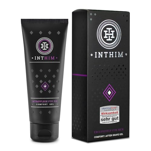 IntHim - Intimpflege Männer | Intim After Shave Gel für Männer mit Aloe Vera | Extra stark gegen Rasurpickel & unangenehme Gerüche im Intimbereich | Hilft bei Juckreiz im Intimbereich | 100 ml