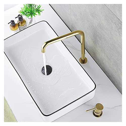 Robinet salle de bain design noir mat de haute qualité à deux trous
