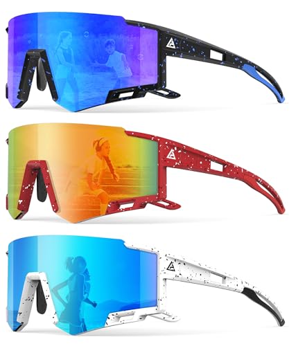 Image of Kids Sunglasses Youth Baseball Sunglasses for Boys Girls Age 6-14 Sports UV400 Protection SunGlasses 3 Pack