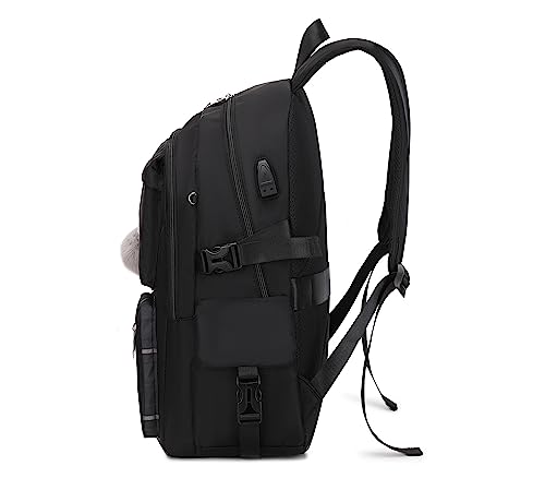 Women Fashion Travel Backpack Set Roomy Laptop Rucksack Set Casual Daypack for Girl Black3