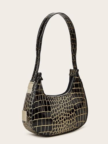 Crescent Moon Underarm Bag for Women-Premium PU Leather Hobo Purse with Adjustable Strap,Half Moon Shoulder Bag with Zipper3