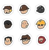 Team Fortress 2 MERC Heads (RED), Team Fortress 2 Decal Sticker Graphic - Sticker Decal