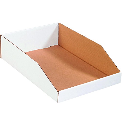 Image of Box USA BBINMT1224 Open Top Bin Boxes, 12 inch x 24 inch x 4-1 /2 inch, Oyster White (Pack of 50)