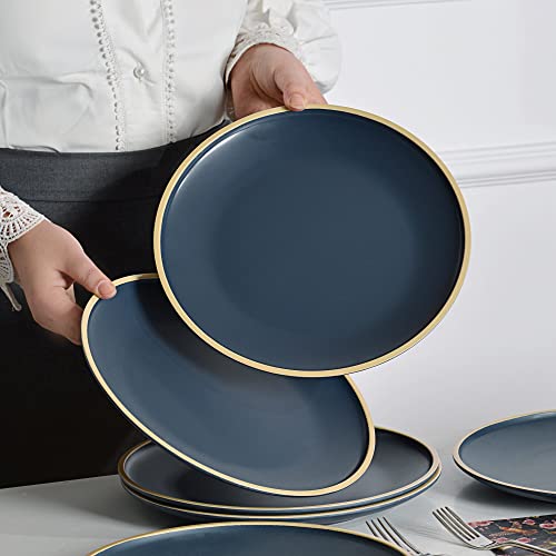 Gufaith Melamine Dishes Sets of 6, Melamine Plates,10.5 Inch Dinner Plates, Outdoor Dinnerware Sets, Unbreakable, BPA Free, Dishwasher Safe, Blue by gufaith - Used condition - Image 2