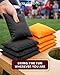 Play Platoon Weather Resistant Cornhole Bags - Set of 8 Regulation Size - Orange & Black - Durable Duck Cloth for Tossing Game, Includes Tote Bag