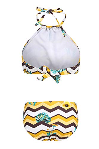 Image of Girls Two Piece Bikini Swimsuits Pink Halter Bathing Suit