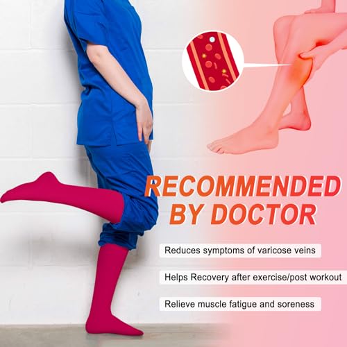 Image of Iseasoo 4 Pairs Compression Socks for Women Circulation-Best Support for Nurses,Running,Athletic,Travel