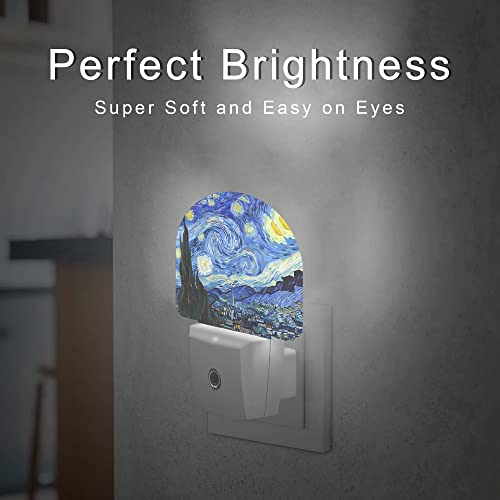 Aowula Starry Night Night Light, Van Gogh Plug-In Wall Led Night Lights Decor For Boys Girls Room,Dusk To Dawn Sensor Wall Lamp For Stairway/Hallway/Kitchen,0.5W #TOP2