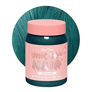 Lime Crime Full Coverage Unicorn Hair Dye, Dirty Mermaid – Damage-Free Semi-Permanent Hair Color Conditions & Moisturizes – Temporary Hair Tint Kit Has A Sugary Citrus Vanilla Scent – Vegan