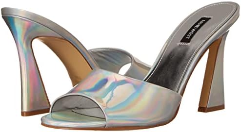 Nine West Women's KOOL3 Heeled Sandal, Irridescent Silver, 7.5 | Image 6
