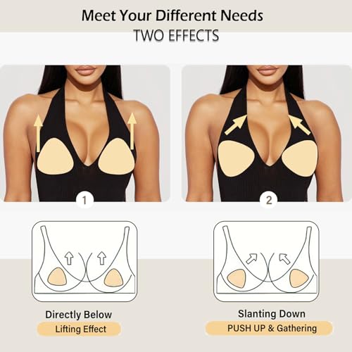Image of DEPOVOR Ultra Boost Inserts Double-Sided Adhesive Pads Sticky Bikini Padding Inserts for Sports Bra Swimsuit