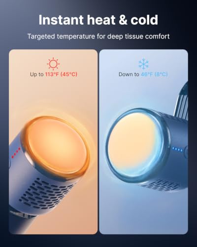 Image of RENPHO Active Mini Thermacool Massage Gun with Heat and Cold, Thumb Loop
