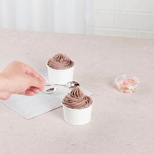 Image of Restaurantware White 3 Count To Go Cup Disposable 3 x 3 x 1.8 Inches Paper Mini Cup Grease-Resistant Cup Recyclable Durable Design