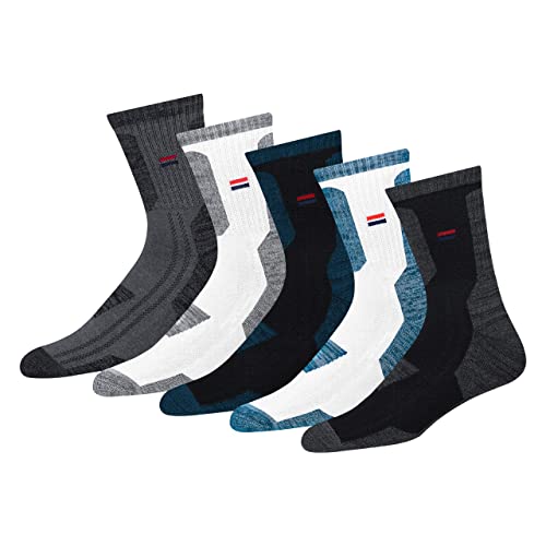 NAVYSPORT Melange Series calcetines acolchados de algodón para hombre y mujer, Multicolor, Paquete de 5 pares, EU 38-42 Cover