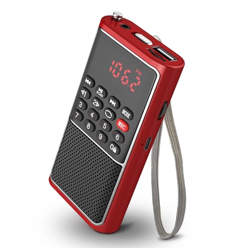 L-338 Portable FM Radio Micro SD Card/USB Flash Disk MP3 Player Rechargeable Battery Operated Small Radio Multi-Function Radios 