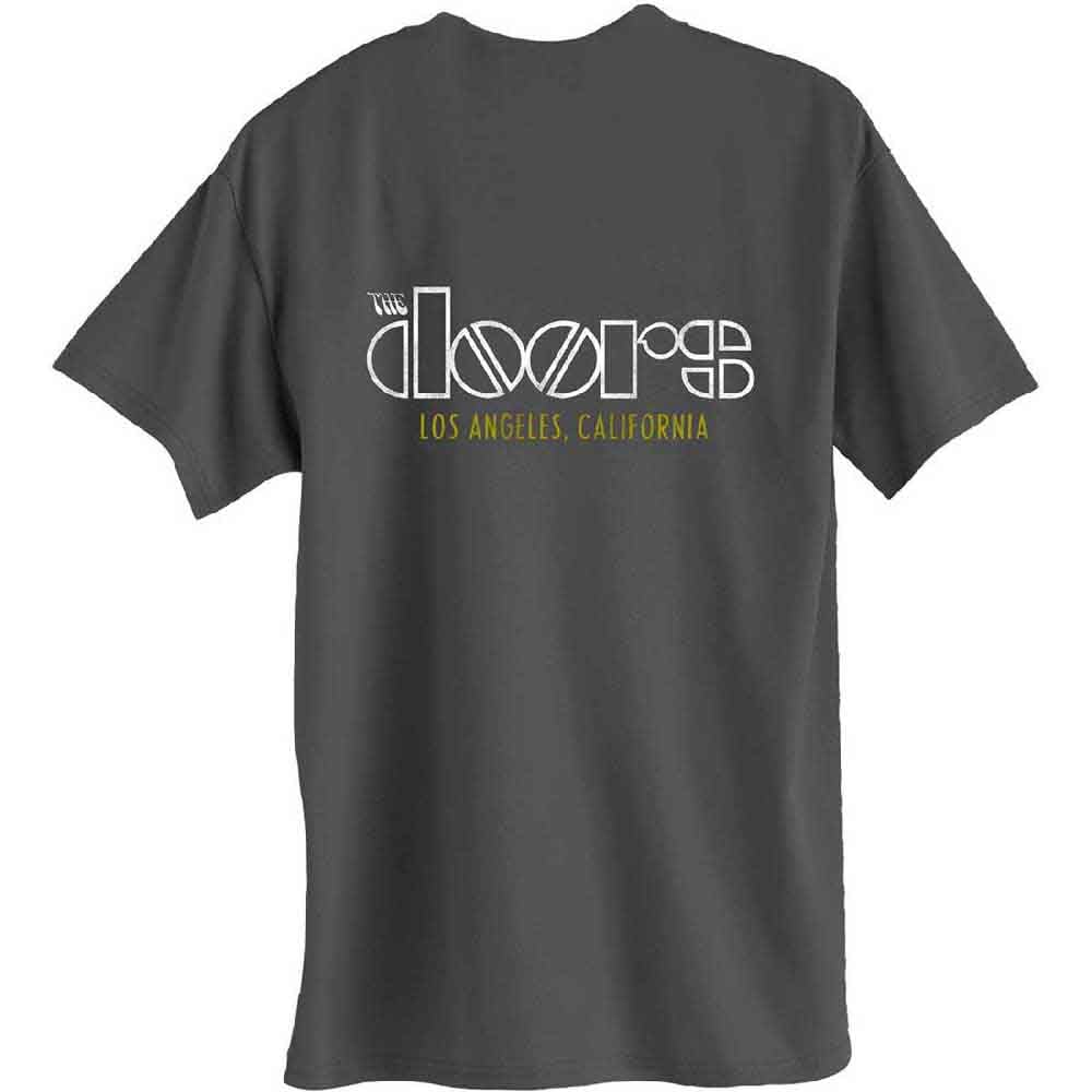 The Doors T Shirt LA California Band Logo Official Mens Charcoal Grey XL