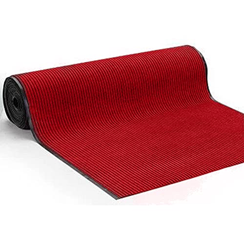bimiti 90×300CM 玄関マット ドアマット 泥落としマット 屋外 室内 滑り止め 廊下マット 業務用 家庭用 キッチンマット カット可能 洗える 吸水 赤色