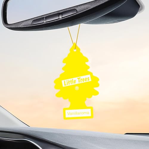 Image of Little Trees Vanillaroma Air Freshener (Pack of 24) | Tree-Shaped Hanging Design | Ideal For Car, Home, Wardrobes etc | Imported from USA