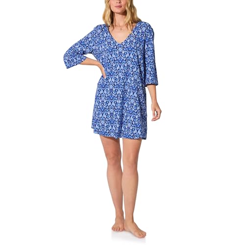 Bed Head PJs Womens Short Sleeve V-Neck Sleep Dress, Sleepwear,