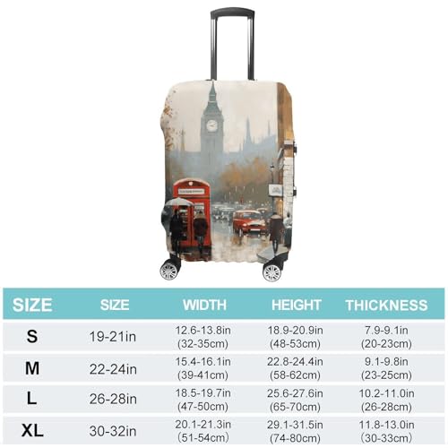 London Impression Printed Luggage Cover Protector, Fits 18-32 Inch Luggage2