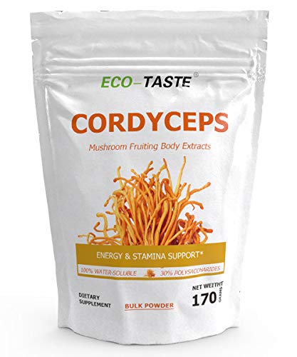 Cordyceps Mushroom Extract Powder, 6 Ounce, 30% Polysaccharides, Pure and 100% Water Soluble