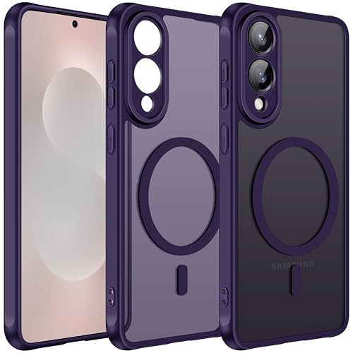 ivoler Funda Magnética para Samsung Galaxy S25 Edge 5G (No para S25), Compatible con MagSafe, Protección Militar Carcasa Protectora Antigolpes Translúcida Mate Trasera Fina Anti Choques Case, Púrpura