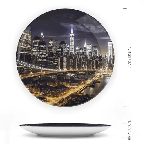 Plato decorativo de porcelana Bone China estilo New York Night 6 pulg miniatura 2