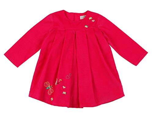 PHLONA Little Baby Girls' Corduroy Babydoll Dress (2/3 Years) Red