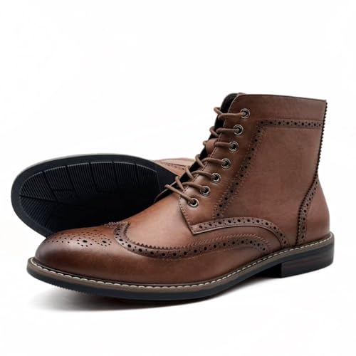 Finishing & Sewing Herrenstiefel mit Flügelspitze, klassischer Brogue-Stil, Oxford-Schnürstiefel – Bild 4