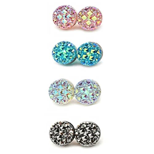 4 paires de boucles d'oreilles magnétiques pour la perte de poids, ornement d'oreille magnétique de 12 mm, boucles d'oreilles magnétologie Lymphvity Germanium pour femmes Cover