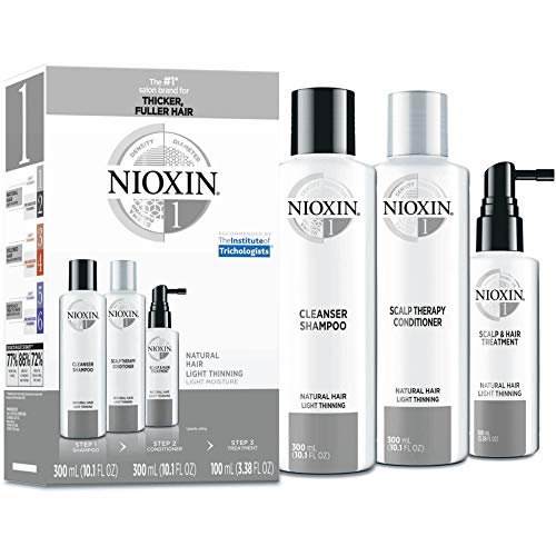 Nioxin System 1 Hair Care Kit for Natural Hair with Light Thinning, 3 Count