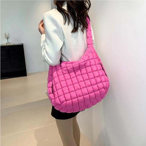 LaurelTree Quilted Puffer Crossbody Bag Lightweight Nylon Puffer Tote Bags Puffy Shoulder Bag Carryall Hobo Bags for Women4