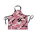 Tablier À Bretelles Camouflage Rose Camouflage Tablier Bavette Tablier Facile À Nettoyer Tabliers De Cuisine Anti-Taches Tablier Personnalisé pour Restaurant, Jardin 70X84Cm