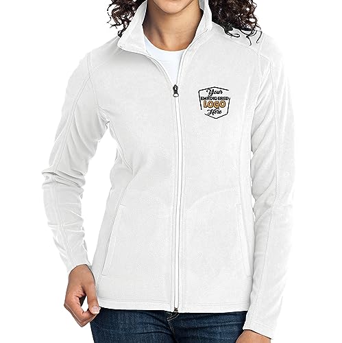NACRE APPAREL Women Personalized Embroidered Fleece Jacket for Ladies Custom Zip Up Lightweight Microfleece Cozy Jacket