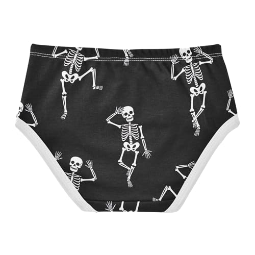 Flower Girls Underwear Toddlers 2t Cotton Girl Panties Cute Playful White Skeletons Black Underpants Briefs2