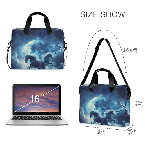 Maletín portátil con diseño unicornio y luna 13-15.6 pulg miniatura 4
