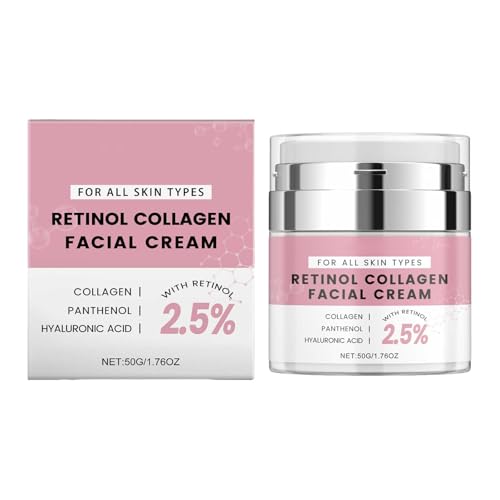 Crema idratante viso retinolo con collagene e acido ialuronico, crema rassodante istantanea, per rassodare e rafforzare, crema rughe per donne e uomini