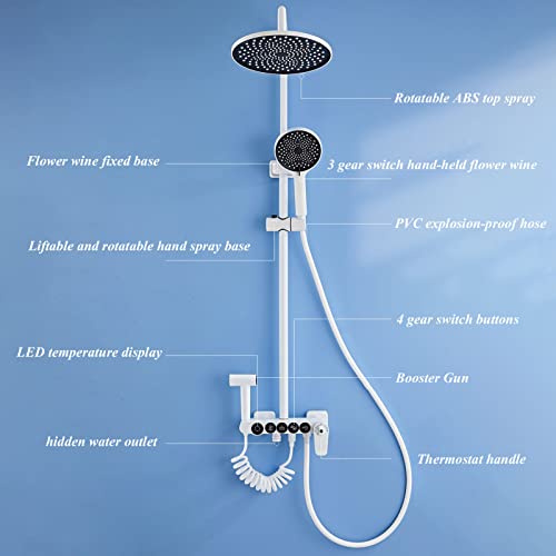 Tête de douche de pluie 10 pouces haute pression au design numérique