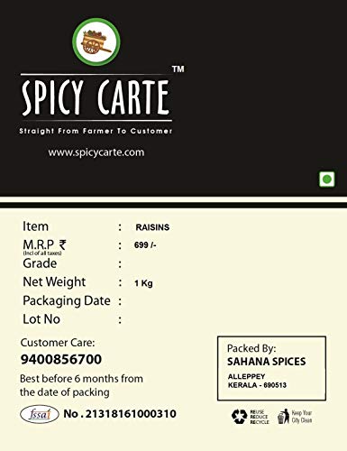 Image of Spicy Carte (Green Raisins (Kismis), 1Kg)