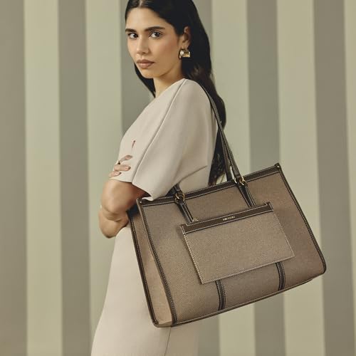 Image of Miraggio Women's Caitleen Solid 14 Inch Tote Bag With 3 Compartments | Tote Bags For Women Office Use Work & Travel Handbag